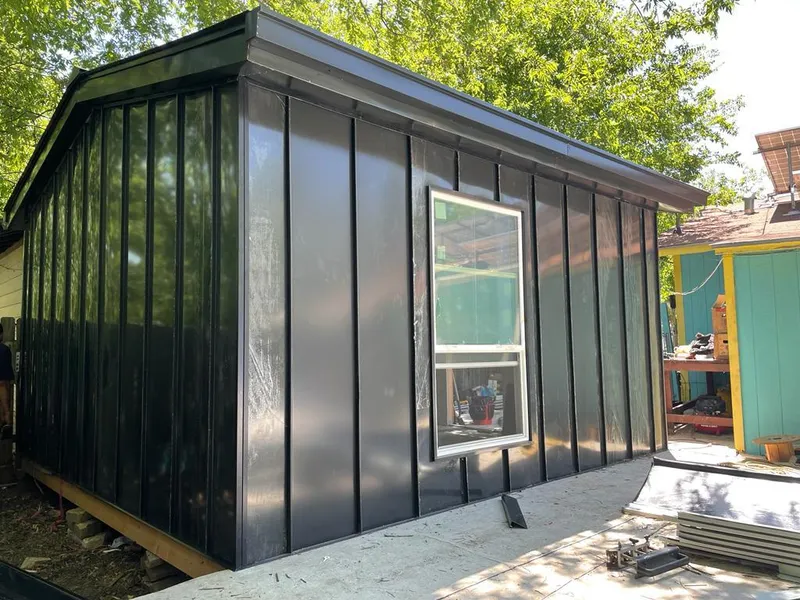 Black standing seam metal wall panels for Metal Roof Installation in Blendon